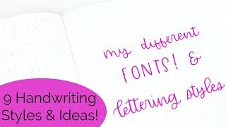 Hand Lettering Fonts My Favorite 9 Handwriting Styles  Bullet Journal Fonts amp Lettering Ideas [upl. by Kcirtemed]