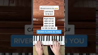 Yiruma  River Flows In You EASY Piano Tutorial with Letter Notes Shorts [upl. by Sioled]