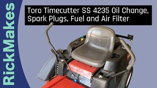 Toro Timecutter SS 4235 Oil Change Spark Plugs Fuel and Air Filter [upl. by Cirri]