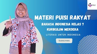 Materi Puisi Rakyat ✅ Bahasa Indonesia Kelas 7 Kurikulum Merdeka [upl. by Orlene]