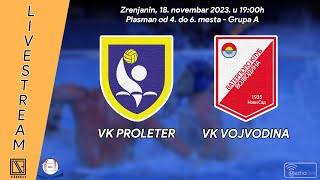 VK PROLETER Zrenjanin  VK VOJVODINA Novi Sad Full match Livestream 18112023 [upl. by Aldus]