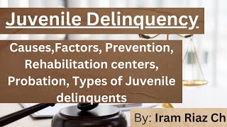 Juvenile Delinquency  causes  Factors  Prevention  courts  rehabilitation centers  probation [upl. by Nyrhtac]