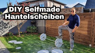 Gewichte  Hantelscheiben ganz einfach selber machen  Günstig DIY [upl. by Nemsaj871]