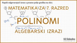 Algebarski izrazi  Zadatak 1  Matematika za 7 razred [upl. by Khudari]