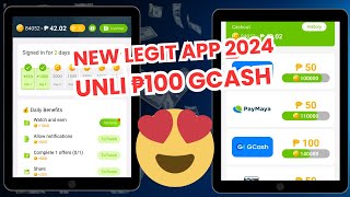 NEW LEGIT APP 2024 EARN UNLIMITED ₱100 GCASH DAILY  JUST CHECKIN DAILY AND CLAIM FREE GCASH MONEY [upl. by Anila114]