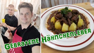 Würzige gebratene Hähnchenleber mit Zwiebeln  einfach und herzhaft [upl. by Annehsat216]