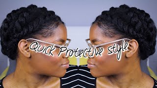 QUICK  EASY 5 Minute Everyday Natural Protective Hairstyle  No Braids  No Extensions [upl. by Oigaib]