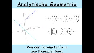 Parameterform einer Ebene in Normalenform umwandeln Mathe  Analytische Geometrie  Kreuzprodukt [upl. by Odom]