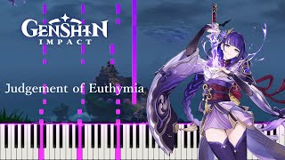 Raiden Shogun Judgement of Euthymia Piano cover SoloSynthesia Genshin Impact Character Demo [upl. by Yanehc969]