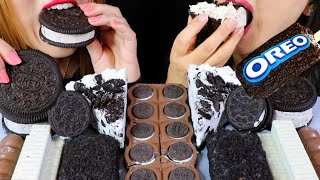 ASMR OREO ICE CREAM SANDWICH OREO ICE CREAM BAR PIE CHOCOLATE OREO WAFERS 오레오 먹방  KimampLiz ASMR [upl. by Wainwright]