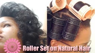 How to Roller Set Natural Hair using Magnetic Rollers  Smooth Roots [upl. by Chlo765]