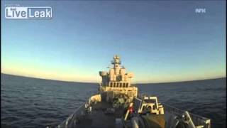 Norwegian armed forces destroy marine vessel with Naval Strike Missile [upl. by Nauht]