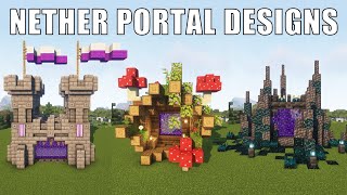 3 Minecraft Nether Portal Designs  Build Tutorial [upl. by Rosmunda]