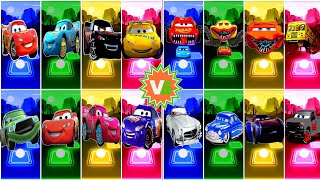 McQueen Car All Video Megamix 🆚Lighting McQueen Eater🆚McQueen Red Car 🎶 Tiles Hop EDM Rush Gameplay🎯 [upl. by Rainwater]