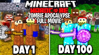 We Survived 100 Days in a HARDCORE Zombie Apocalypse FULL MOVIE [upl. by Enomaj]