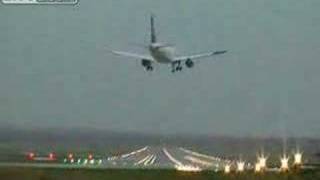 Lufthansa Airlines Near Crash Landing after failing landing approach [upl. by Noitsirhc]