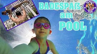 BADESPASS IM SWIMMINGPOOL  FAMILIENSPAß BEI FAMILY FUN [upl. by Encratia]