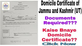 How to Make Domicile Certificate of jammu and kashmir UT  Eligibility Document required [upl. by Arikihs]