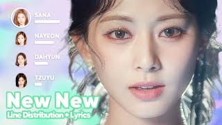 TWICE  New New Line Distribution  Lyrics Karaoke PATREON REQUESTED [upl. by Sehcaep362]