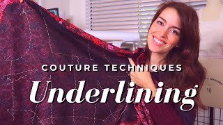 Ep 3 Underlining the Fashion Fabric  DIY Couture Cocktail Dress [upl. by Ater]