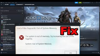 Fix God of War Ragnarök Error Out Of System Memory Try Increasing The Size Of The PageFile On PC [upl. by Geerts445]