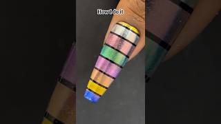 Rainbow Striped Nail Art Vibrant and Glossy Design NailArt TrendingNow Shorts trendingnails yt [upl. by Hanae477]