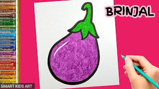 How To Draw Brinjal  Brinjal Drawing  Brinjal  Smart Kids Art [upl. by Eanrahs852]