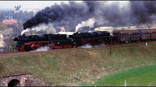 2000tKohlezug nach Küchwald mit 52 8154 und 58 3047 am Rochlitzer Berg im April 1997 [upl. by Dunston]