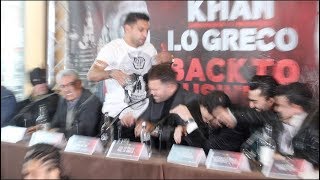 MAYHEM AMIR KHAN FLIPS OUT amp THROWS GLASS OF WATER OVER PHIL LO GRECO AFTER HE INSULTS HIS WIFE [upl. by Charlet191]