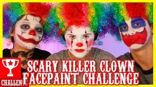 SCARY CLOWN FACE PAINT CHALLENGE  KITTIESMAMA [upl. by Allac]