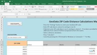 Calculate ZIP Code Distances in Excel [upl. by Fairleigh506]