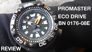 Citizen BN0176 08E PROMASTER ECO DRIVE Dive Watch Review Blackzilla [upl. by Okimuk777]