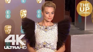 Margot Robbie at BAFTAs Arrival red carpet photocall for Mary Queen of Scots [upl. by Nyleahs]