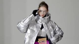 Womens Metallic Down Puffer Jacket  GUXI [upl. by Coltson]