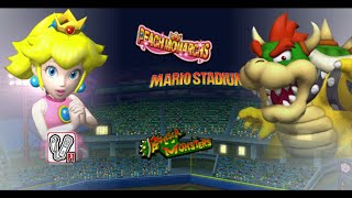 Mario Super Sluggers Peach Monarchs vs Bowser Monsters in Mario Stadium Night [upl. by Aehcim750]