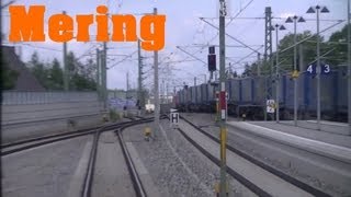 Führerstandsansicht Einfahrt in den Bahnhof Mering aus Richtung Geltendorf HD [upl. by Anitsirhcairam413]