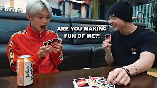 Felix and BangChan playing Uno [upl. by Onitsoga]