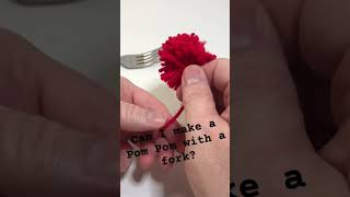 How to Make a Pom Pom with a Fork crochet pompoms shorts [upl. by Sahcnip]