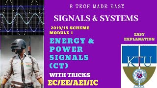 Energy amp Power SignalsCT detailed explanation with tricks Signals amp Systems mod1 [upl. by Antonia]