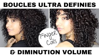 Comment avoir des boucles ultra définies amp diminuer son volume avec la technique du Finger coils [upl. by Auqinu]