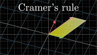 Cramers rule explained geometrically  Chapter 12 Essence of linear algebra [upl. by Iadrahc]