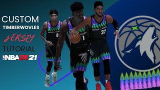 Custom TIMBERWOVLES Jersey Tutorial IN NBA2K21 [upl. by Okiek974]