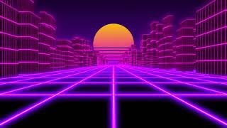 Synth City Retrowave  Synthwave Motion Graphics Background Video [upl. by Broddie]