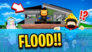 We Stopped a GIANT FLOOD in Roblox BROOKHAVEN RP [upl. by Nomelif827]