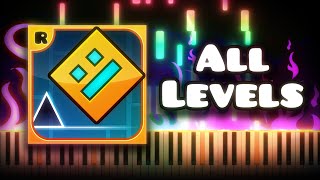 Geometry Dash  ALL LEVELS  Piano Tutorial [upl. by Le]