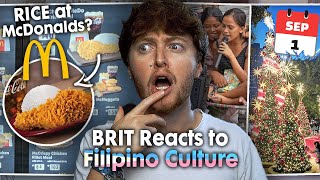 I NEED TO VISIT BRIT Reacts to Filipino Culture  Food Tradition Karaoke [upl. by Eynaffit]