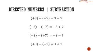 Directed numbers  Addition  Subtraction [upl. by Bellina]