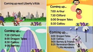 PBS Kids Schedule Bumper Compilation Early 2003 WFWATV [upl. by Einitsed]