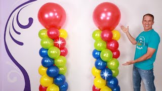 como hacer COLUMNAS DE GLOBOS  sin estructura Torre de globos y decoración con globos  Gustavo gg [upl. by Nytsud]