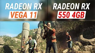 Radeon Vega 11 vs RX 550 4GB  10 games  Full HD [upl. by Blinni714]